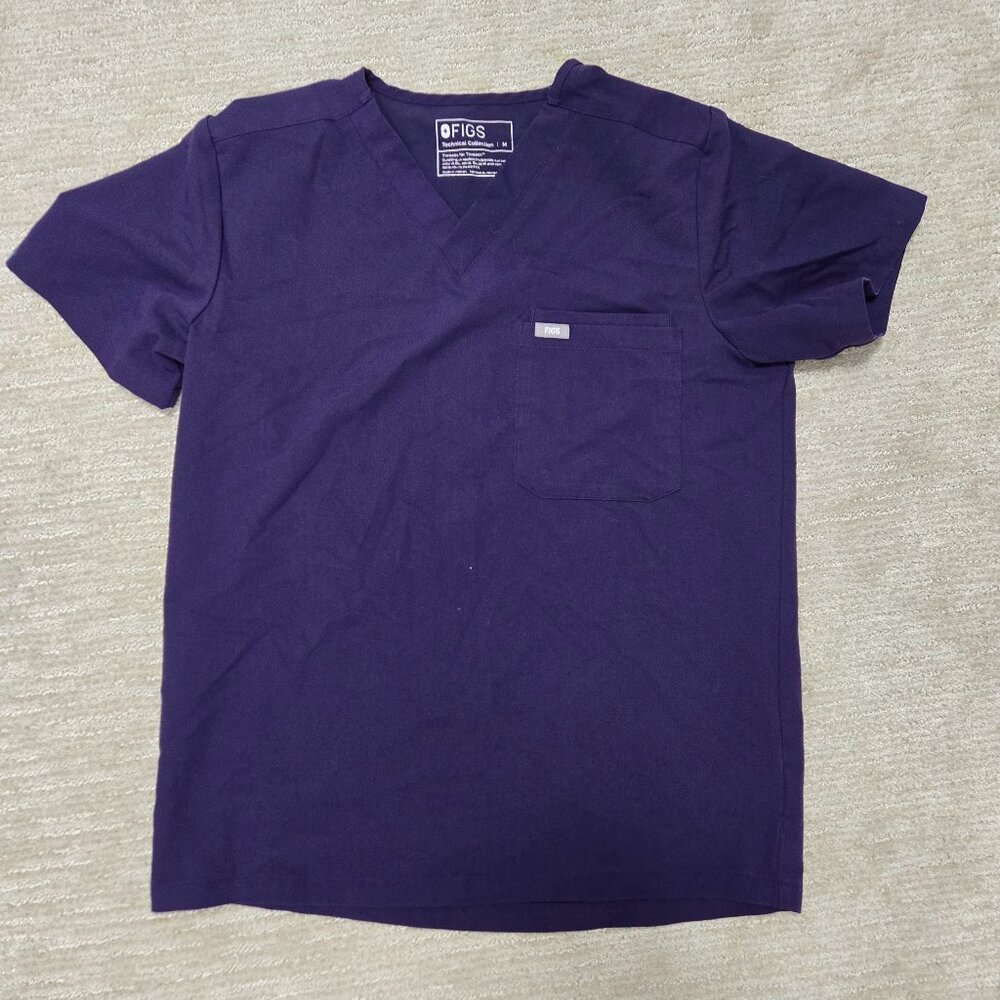 Figs Leon Scrub Top Men's Size M Purple Jam